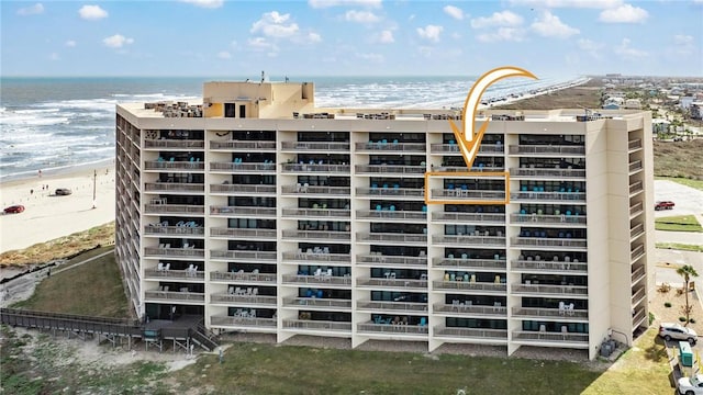 1000 Lantana Dr Unit 702, Port Aransas, TX 78373 - view of apartment building / complex with view of water and beach