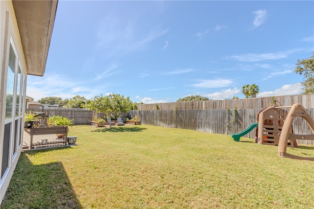 view of yard featuring a playground