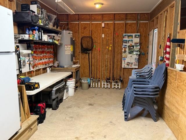 storage room featuring electric water heater