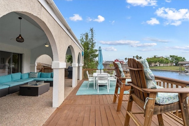 15230 Isla Pinta Ct, Corpus Christi, TX 78418 - deck featuring an outdoor hangout area and outdoor dining space