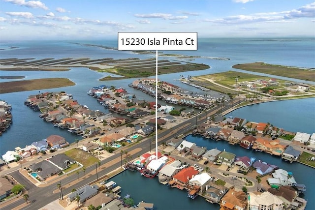 15230 Isla Pinta Ct, Corpus Christi, TX 78418 - aerial overview of property's location featuring a nearby body of water and nearby suburban area