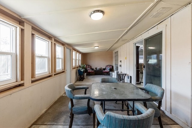 sunroom featuring visible vents