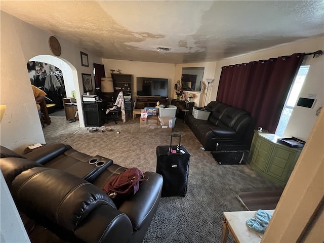 3751 Wilson Dr, Corpus Christi, TX 78408 - carpeted living area featuring arched walkways