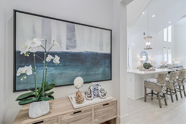 room details featuring wood finished floors and recessed lighting