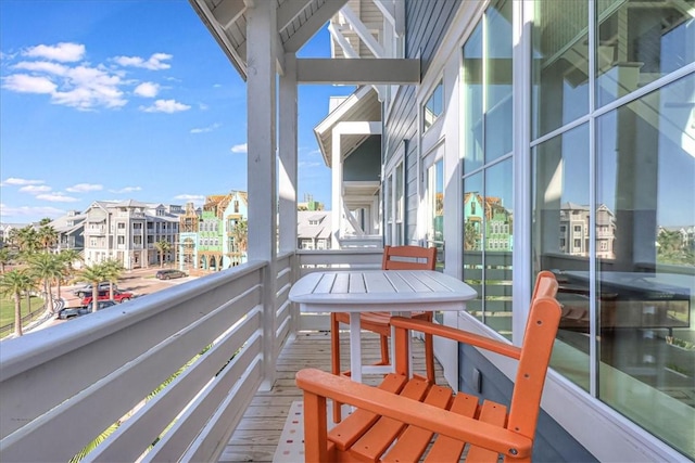 balcony with a residential view