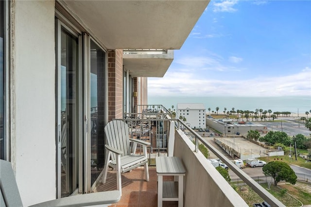 balcony with a water view