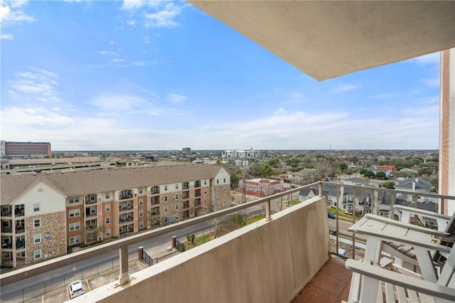 balcony featuring a city view