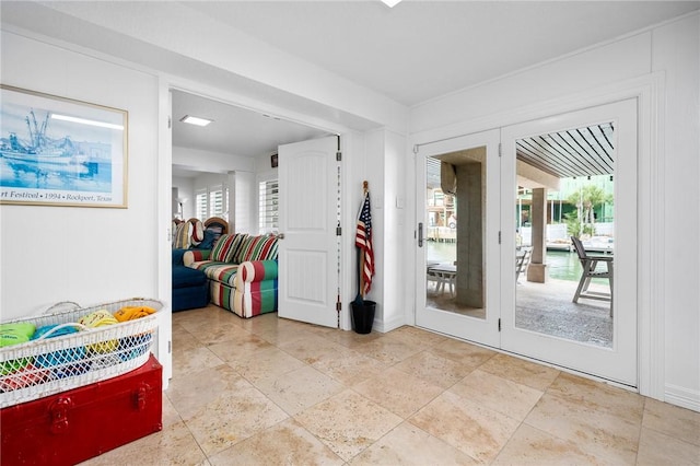 interior space with french doors