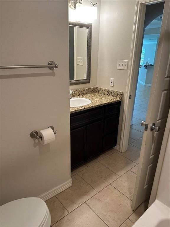 2818 Lake Rhapsody Dr, Corpus Christi, TX 78414 - bathroom with tile patterned floors and vanity