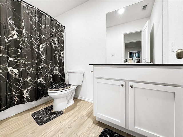 3221 Wrangler St, Corpus Christi, TX 78410 - bathroom featuring wood finished floors, vanity, and a shower with shower curtain