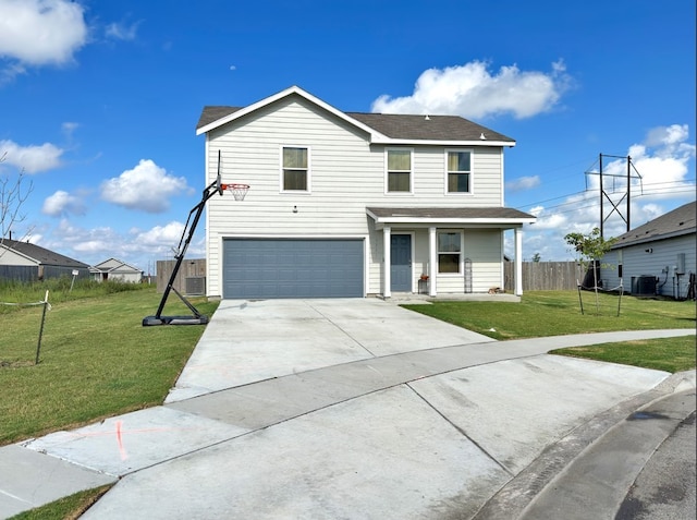 3221 Wrangler St, Corpus Christi, TX 78410 - traditional-style house featuring an attached garage, covered porch, concrete driveway, and a shingled roof