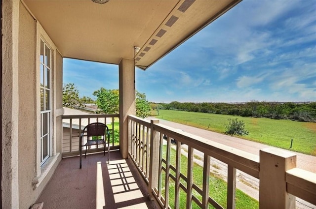 balcony with a rural view