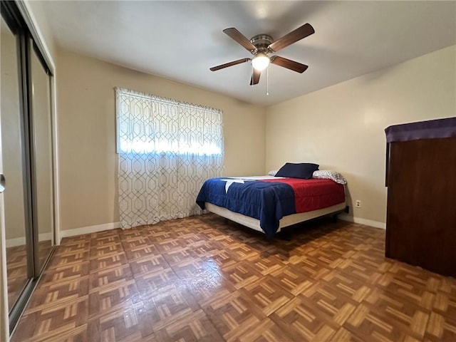 919 W W Ave Unit G, Kingsville, TX 78363 - bedroom featuring baseboards and ceiling fan