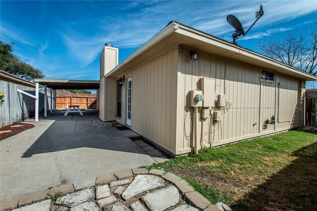 view of home's exterior featuring a patio area