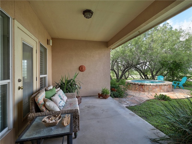 view of patio featuring outdoor lounge area