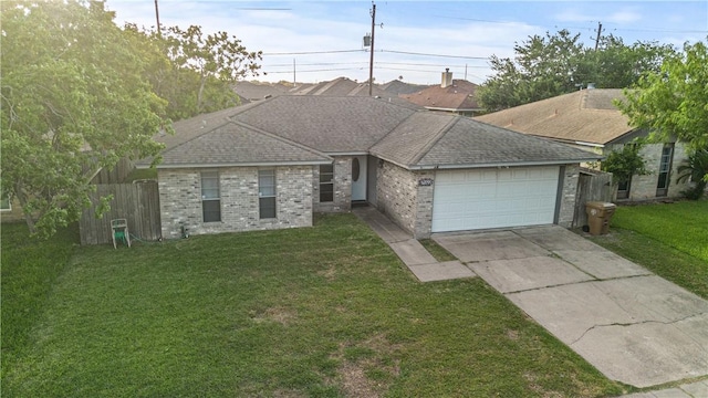 2809 Vancouver Dr, Corpus Christi, TX 78414 - ranch-style house featuring a garage, concrete driveway, brick siding, and roof with shingles