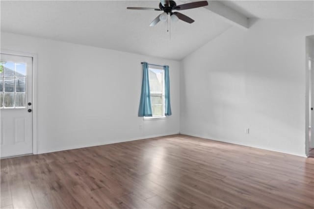 2809 Vancouver Dr, Corpus Christi, TX 78414 - empty room with plenty of natural light, a ceiling fan, wood finished floors, and baseboards