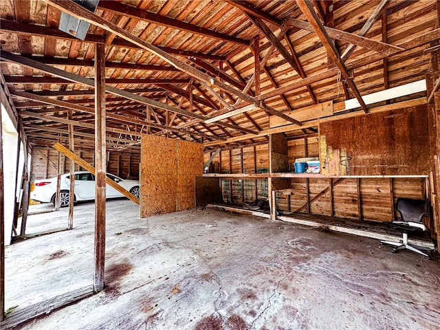 miscellaneous room with vaulted ceiling