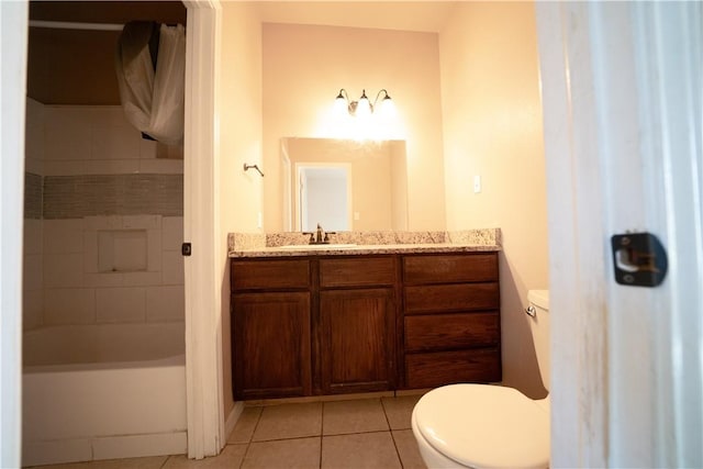 2033 Briarwood Dr, Corpus Christi, TX 78412 - bathroom with tile patterned floors, vanity, and bathing tub / shower combination