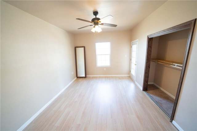 2033 Briarwood Dr, Corpus Christi, TX 78412 - unfurnished bedroom featuring a closet, light wood-type flooring, and a ceiling fan