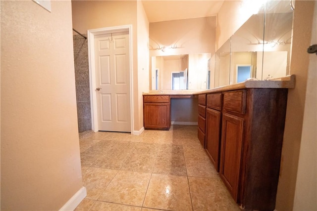 2033 Briarwood Dr, Corpus Christi, TX 78412 - full bathroom featuring vanity, tile patterned flooring, and a shower