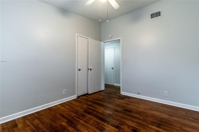 5933 Lucille Dr, Corpus Christi, TX 78412 - empty room featuring ceiling fan and dark wood-style floors