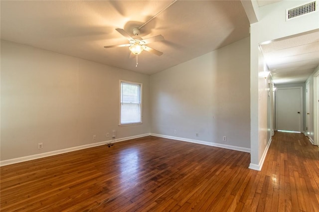 5933 Lucille Dr, Corpus Christi, TX 78412 - spare room featuring ceiling fan, dark wood finished floors, and lofted ceiling