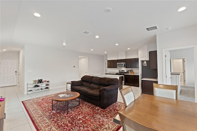 view of tiled living room