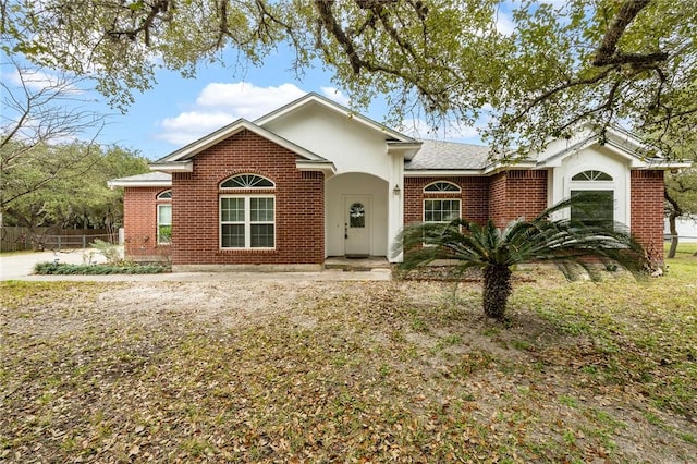 view of single story home