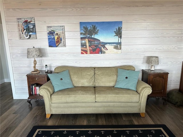 living room with wood-type flooring