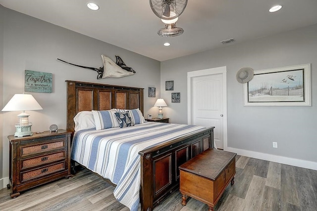 bedroom featuring light hardwood / wood-style flooring