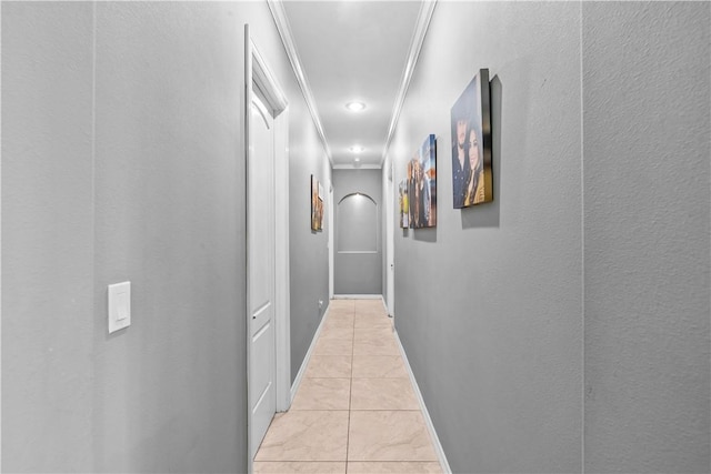 221 Deer Meadows Dr, Alice, TX 78332 - hall featuring ornamental molding and baseboards