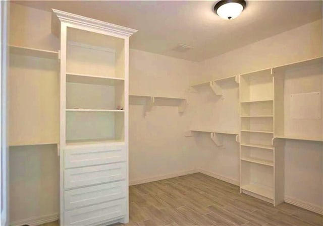 spacious closet with wood-type flooring