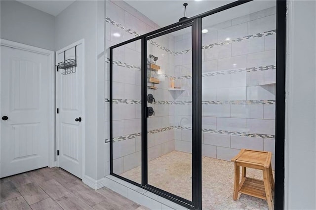 bathroom with an enclosed shower