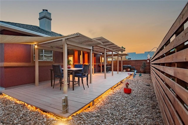 13706 Sea Horse Ave, Corpus Christi, TX 78418 - wooden deck with a pergola, outdoor dining area, and area for grilling