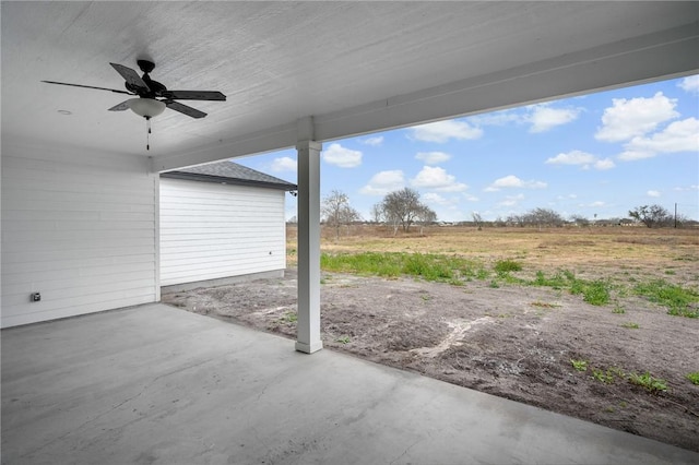 view of patio with a ceiling fan