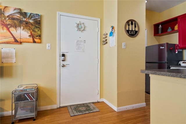 foyer entrance featuring light hardwood / wood-style floors