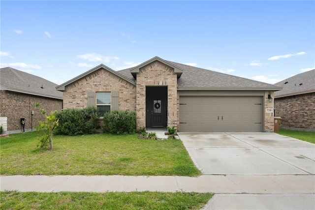 7218 Tristan, Corpus Christi, TX 78414 - ranch-style house featuring brick siding, an attached garage, a front lawn, and driveway