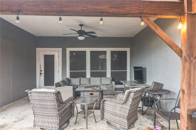 6705 Empire State Dr, Corpus Christi, TX 78414 - view of patio / terrace featuring an outdoor living space and ceiling fan