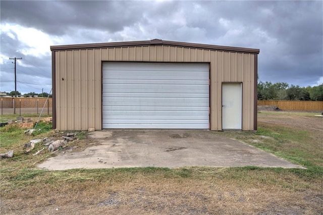 view of garage