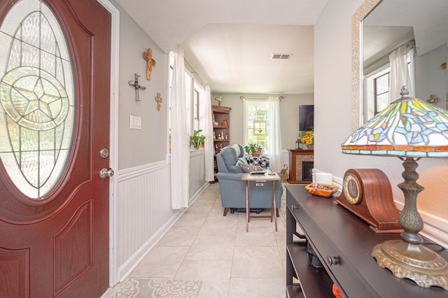 view of tiled foyer