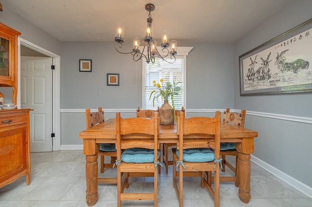 dining room featuring an inviting chandelier