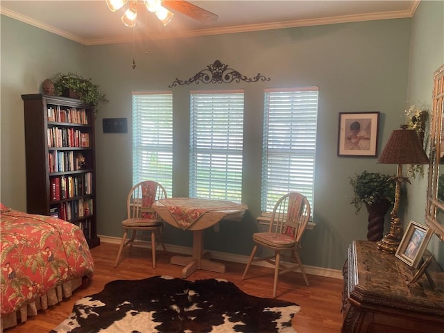 5413 Fisher Cir, Corpus Christi, TX 78413 - bedroom featuring multiple windows, ornamental molding, and wood finished floors