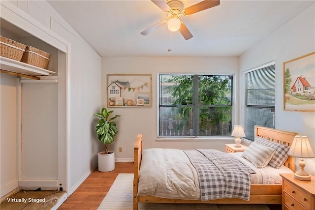 3730 Lincoln St, Corpus Christi, TX 78415 - bedroom featuring wood finished floors and a ceiling fan