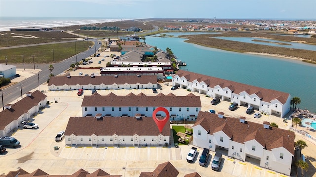 15101 Boca Grandi Dr, Corpus Christi, TX 78418 - aerial view with a water view and a residential view