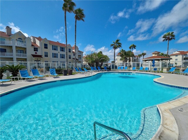 view of pool with a gazebo