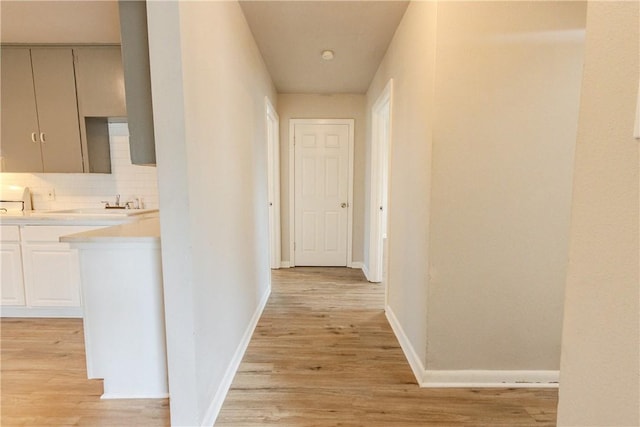 4338 Cottage St, Corpus Christi, TX 78415 - hallway with light wood-type flooring and baseboards