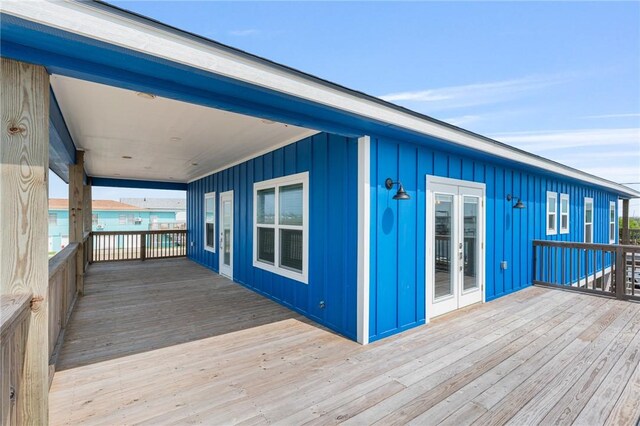 113 Knickerbocker St, Corpus Christi, TX 78418 - wooden terrace with french doors