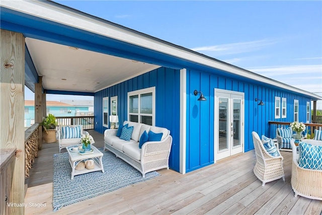 113 Knickerbocker St, Corpus Christi, TX 78418 - deck featuring an outdoor hangout area and french doors