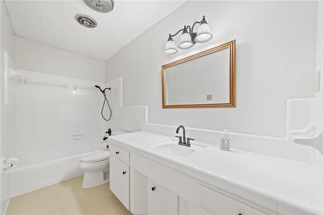 445 Poenisch, Corpus Christi, TX 78412 - full bathroom featuring toilet, vanity, tub / shower combination, and tile patterned flooring